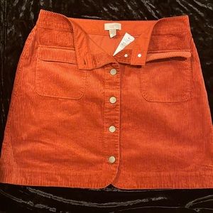 Burnt Orange. size 12 Corduroy Mini skirt